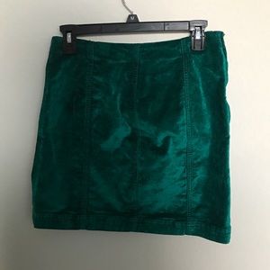Free people velvet mini skirt